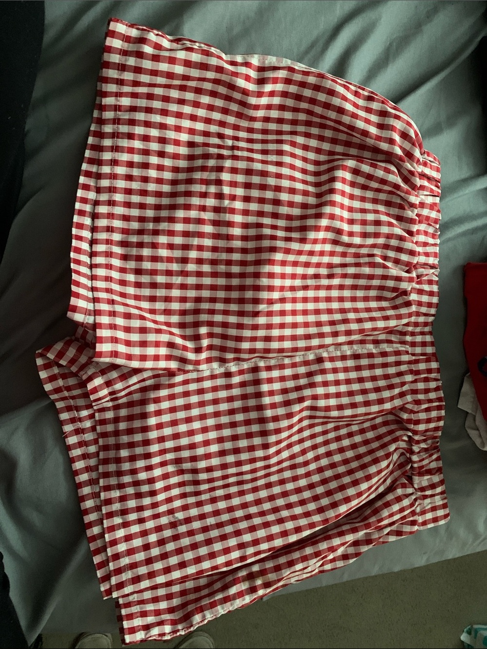 Red Gingham Women’s Elastic Waist Shorts